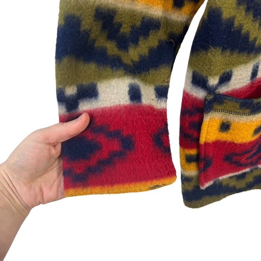 Southwest Aztec Fleece Jacket Button Front S Mult… - image 4