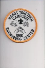 1986 Ebensburg Center Hands Together Camporee patch