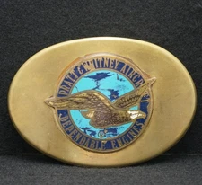 WF01105 VINTAGE 1970s **PRATT & WHITNEY AIRCRAFT DEPENDABLE ENGINES BELT BUCKLE
