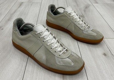 Vintage Bundeswehr BW Sport Army White Leather Trainers GAT Sneakers size 285