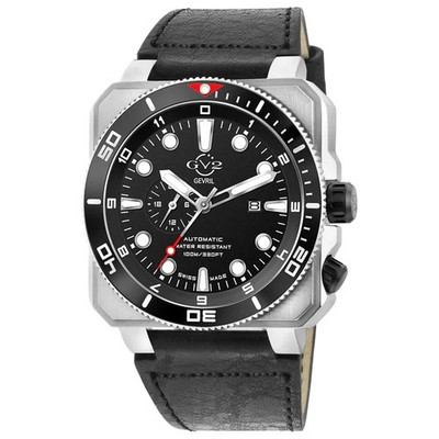 GV2 by Gevril Men's 4551 XO Submarine Swiss Automatic Date 48mm Leather Watch
