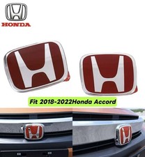 2PCS Red Front Rear Badge H Emblems For Honda Accord EX-L LX EX SE 2018-2022*