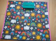 Sunshine & Rainbows Floral Art Durable Reusable Farmers Market Gift Bag NEW