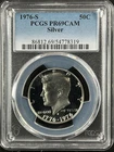 1976-S 50C Silver Cameo Kennedy Half Dollar PCGS MS69 CAM   54778319