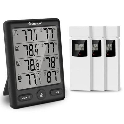 Wireless Temperature Humidity Monitor with 3 Sensors, 200FT Range - Indoor