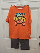 Boys Short Sleeve T-shirt Size L 10-12  Cat  Jack Gray Pant Size 12 ; 2 Item