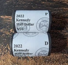 2022-P & 2022-D Kennedy Half Dollar 20-Coin Rolls BU Mint Wrapped (2 Rolls)