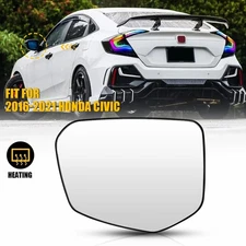 Heated For 16-21 Honda Civic Left Driver View Wing Mirror Glass 76253TBAA01 J