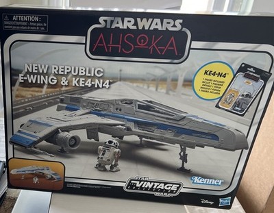 Star Wars The Vintage Collec E-WING FIGHTER 3.75'' Hasbro Vehicle & KE4-N4 Droid