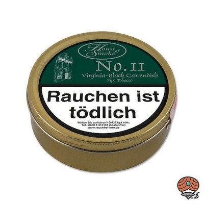 House of Smoke No. 11, Virginia-Black Cavendish Pfeifentabak Dose à 50g
