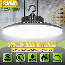 LED High Bay Light 240W 200W 150W Industrial Warehouse Factory Fixture 277-480V