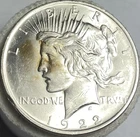 1922 Peace Silver Dollar AU+ Nice Luster Better Eye Appeal No Reserve 90% Silver