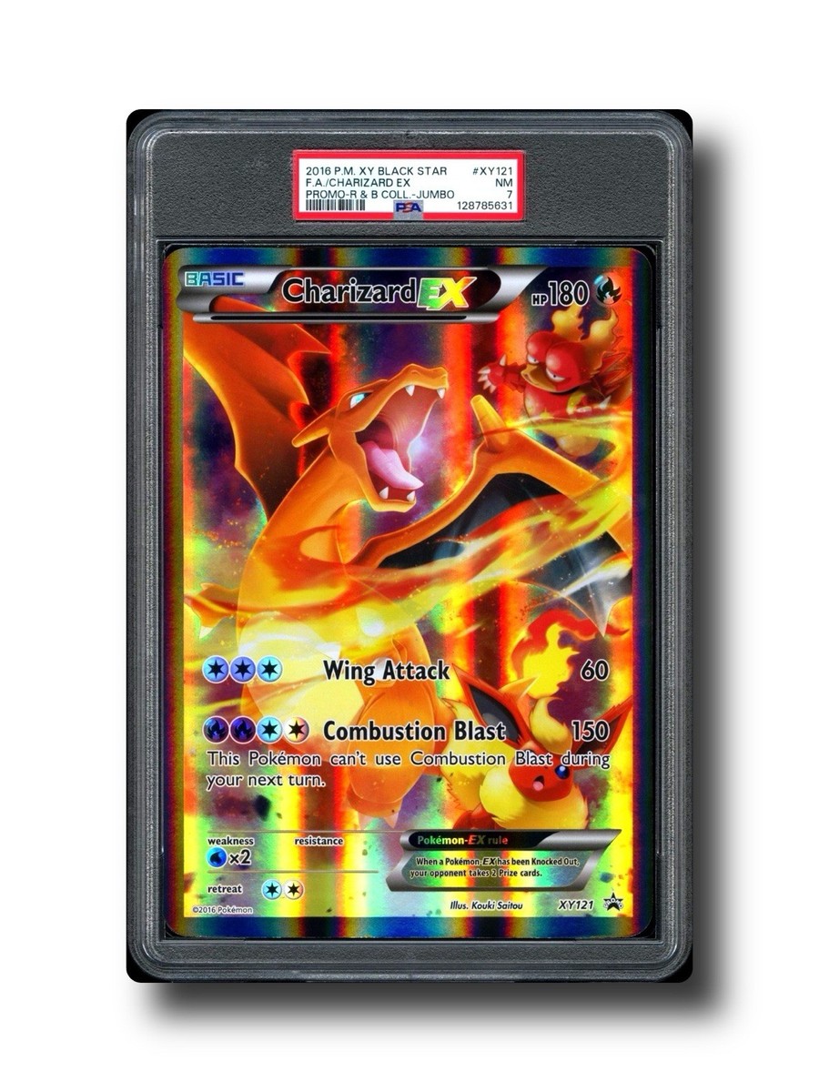 2016 POKEMON XY BLACK STAR PROMO RED & BLUE COLL-TAG FULL ART/CHARIZARD EX  PSA 7