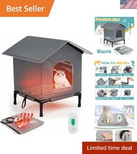 Elevated Heated Cat House for outside 14  12.5  12.5 Inches Winter Removable C