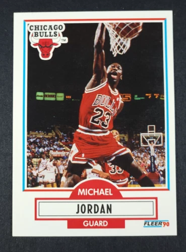 1990-91 FLEER #26 MICHAEL JORDAN \*J11\* CHICAGO BULLS NO BLACK LINE HOF \*NRMT/MT\*
