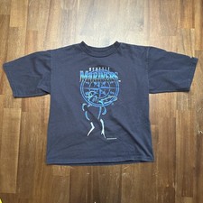 Vtg 2000 Seattle Mariners Shirt Youth 8 Blue MLB Baseball Adidas Made In USA Tee