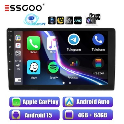 9'' 2 DIN Carplay Android 14 AUTORADIO Chat-GPT-AI GPS  BLUETOOTH RDS 4+64GB Cam