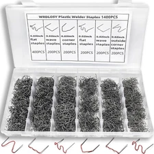 1400 Plastic Welding Staples Kit Welder 6 Different Shapes Stainless Steel w Box