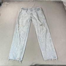 Vintage Levis Jeans Mens 36x33 Blue Straight Denim Acid Wash Orange Tab Distress