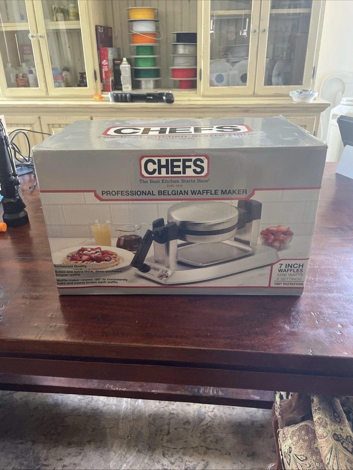 Chefs Professional Belgian Waffle Maker - New