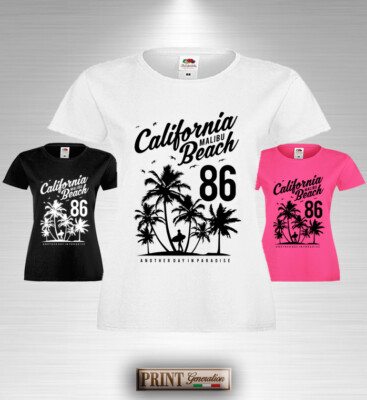 T-Shirt estive spiaggia palma oceano surf varietà elegante uccelli