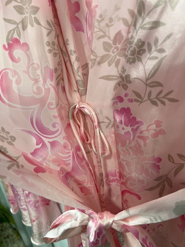 Apt 9 Intimates Floral Satin Robe Nightgown Set Womens M/L Lace Trim Sleepwear - Picture 6 of 14