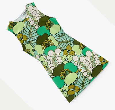 ZARA NEW WOMAN MINI FLORAL PRINTED DRESS GREEN WITH SCRUNCHIE XS-XXL  2960/161 | eBay