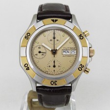 Montre chronographe automatique Tutima 7750 boîtier en acier inoxydable W40 m...