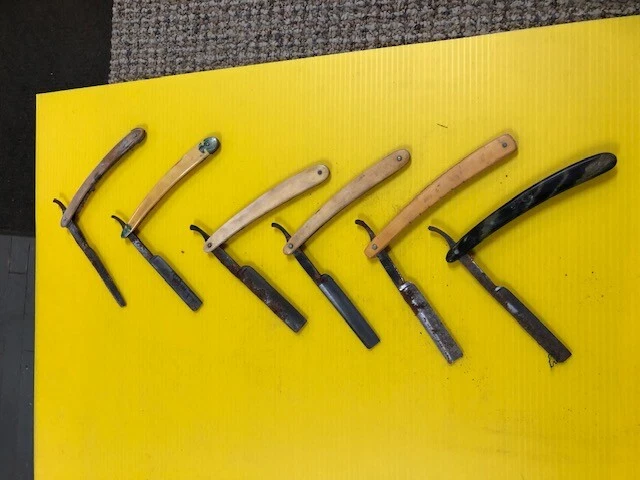 lote de 6 - Maquinillas de afeitar vintage de borde recto - Solingen-ALEMANIA-TIENE ÓXIDO EN CADA UNA Foto 3 de 3