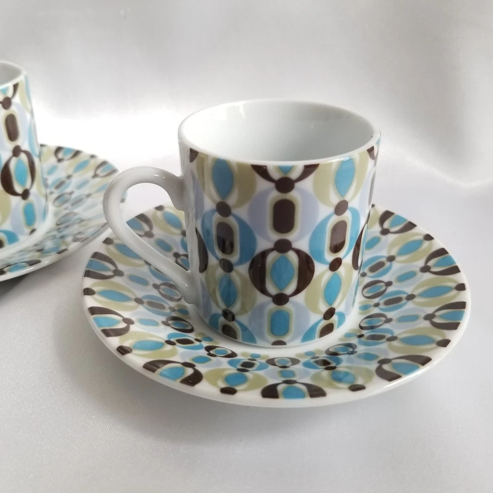 Home Essentials And Beyond коллекция эспрессо коричневые и синие блюдца чашки набор из 2 - Изображение 4 из 4