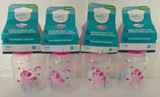 4-Pack Evenflo 1-4oz 0m Bottles Slow Flow Nipple Pink Pony Print BPA Free