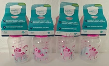 4-Pack Evenflo 1-4oz 0m+ Bottles Slow Flow Nipple Pink Pony Print BPA Free