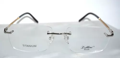Zellini Lunettes 16082 C2 Silver Titanium Rimless Eyeglasses Frames 57-18-140