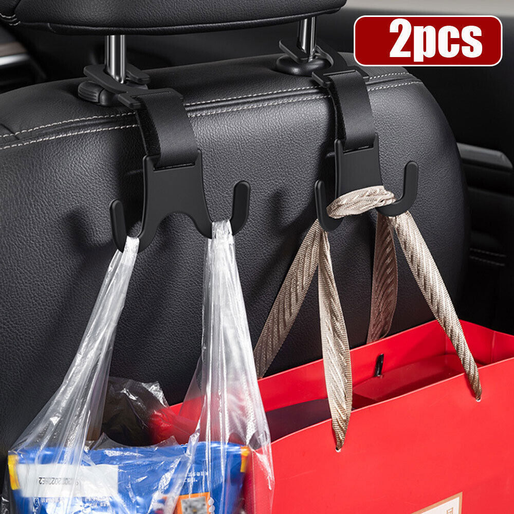 2pcs Car Seat Back Headrest Hook Purse Bag Storage Hanger Hooks