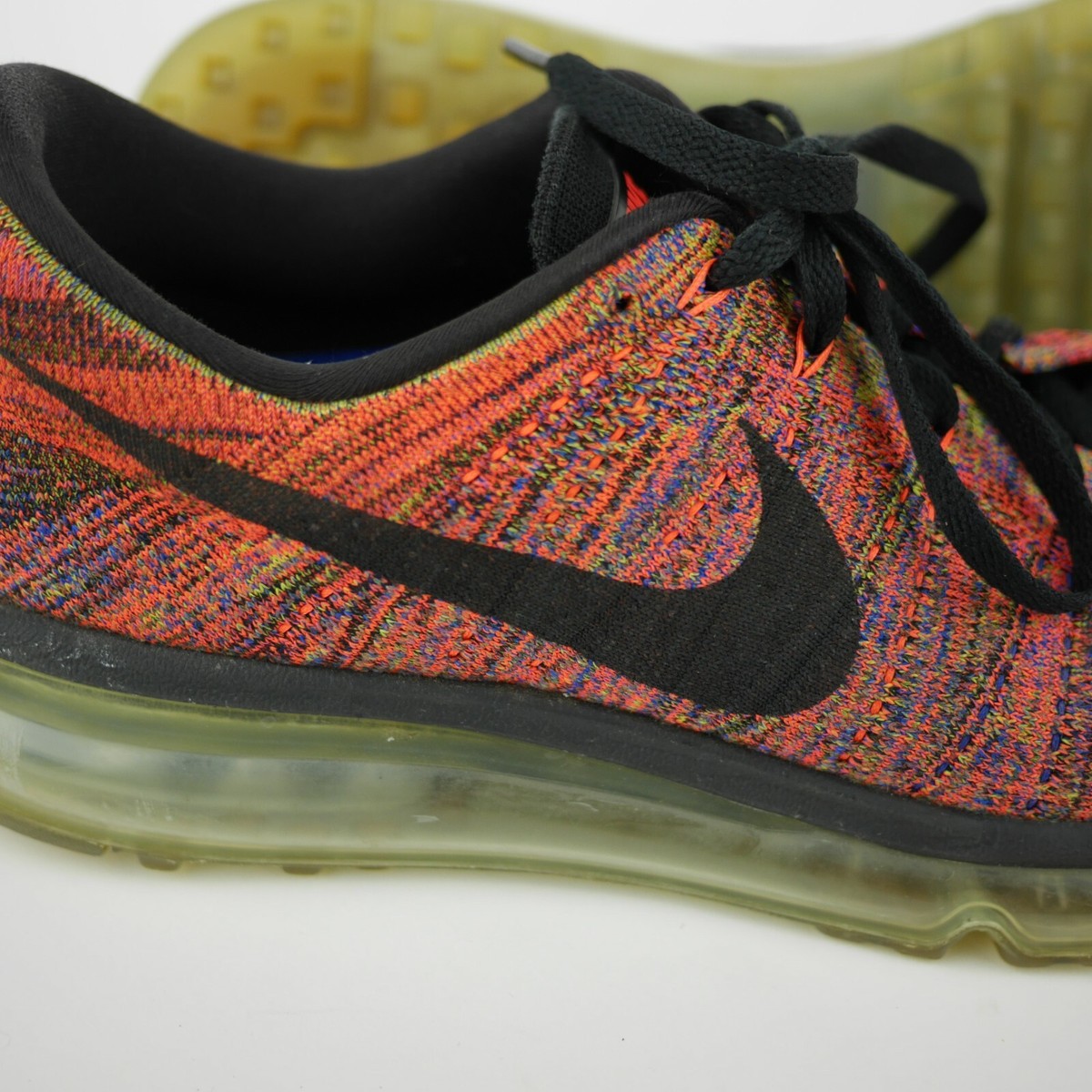 NIKE Flyknit Max  Men\'s 11 - Orange blue knit athletic sneakers training shoes Nike Flyknit Max Premium Men main image 4