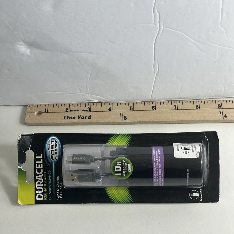 Duracell Sync & Charge Fabric 10' Cable USB a Micro Negro Pro 440 Foto 3 de 3