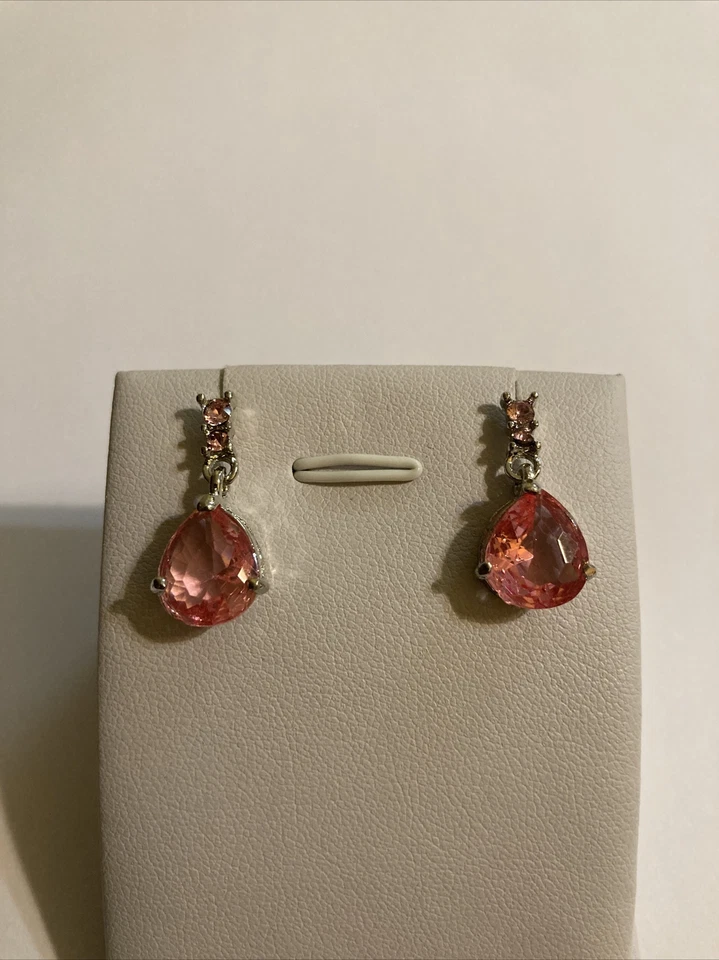 Hot Pink Sapphire (lab-created) Gemstone Earrings - Image 3 of 4
