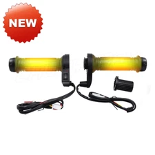 ATV Motorcycle Electric Heated Handlebar Grips Hand Heater Warm Adjustable Temp