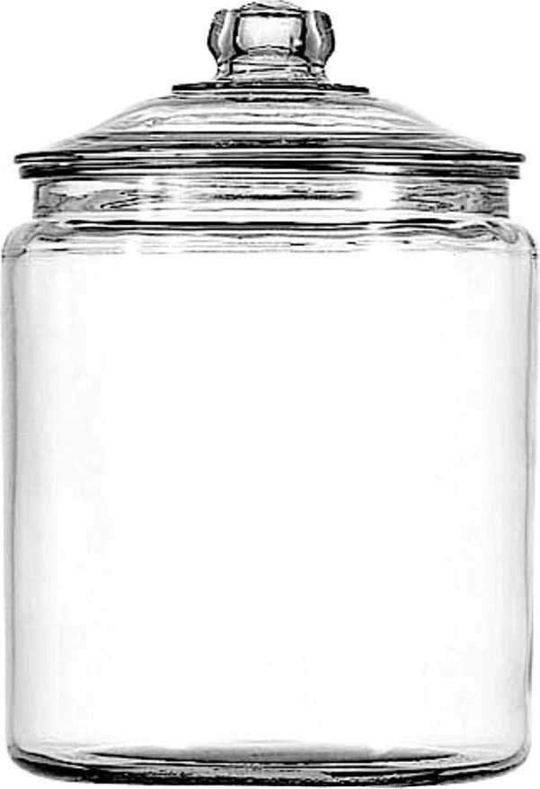 2-Gallon Clear Glass Large Jar Wide Mouth with Sturdy Classic Lid For Storing
