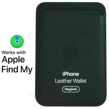 Genuine OEM Apple iPhone Leather Wallet Case with MagSafe Find My Forest Green