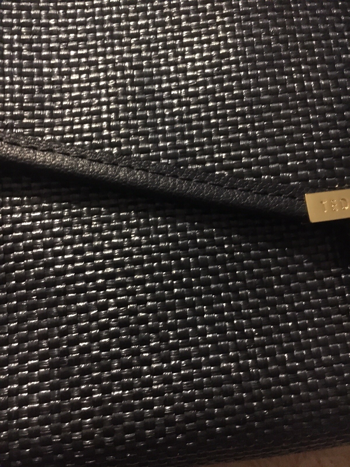 Ted Baker Navy Arthea Straw Clutch bag with gold chain handle eBay