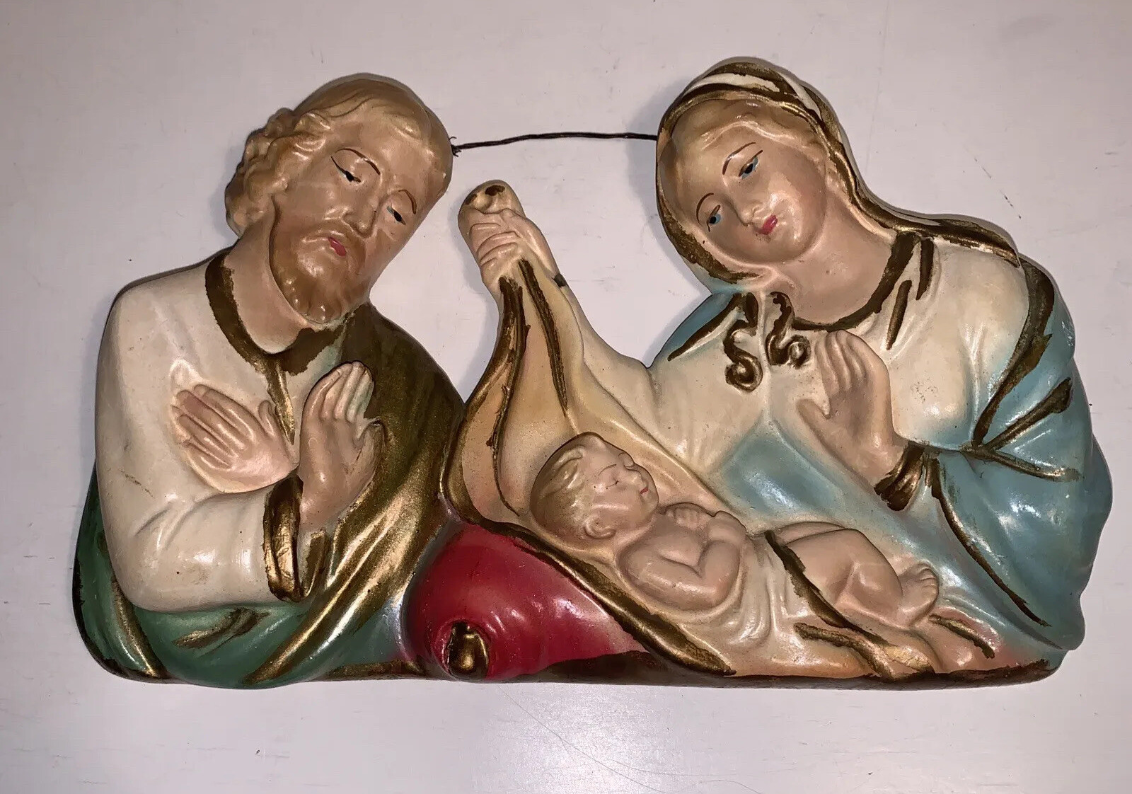 Vintage Chalkware Holy Family Catholic Wall Hanging EUC Jesus, Mary & Joseph eBay