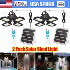 2 Pack Solar Pendant Light Outdoor Indoor Solar Powered Motion Sensor Shed Light