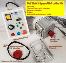 900 Watt 1.2 HP Mini Metal Lathe Servo Motor Kit 2 speed Grizzly Harbor Freight
