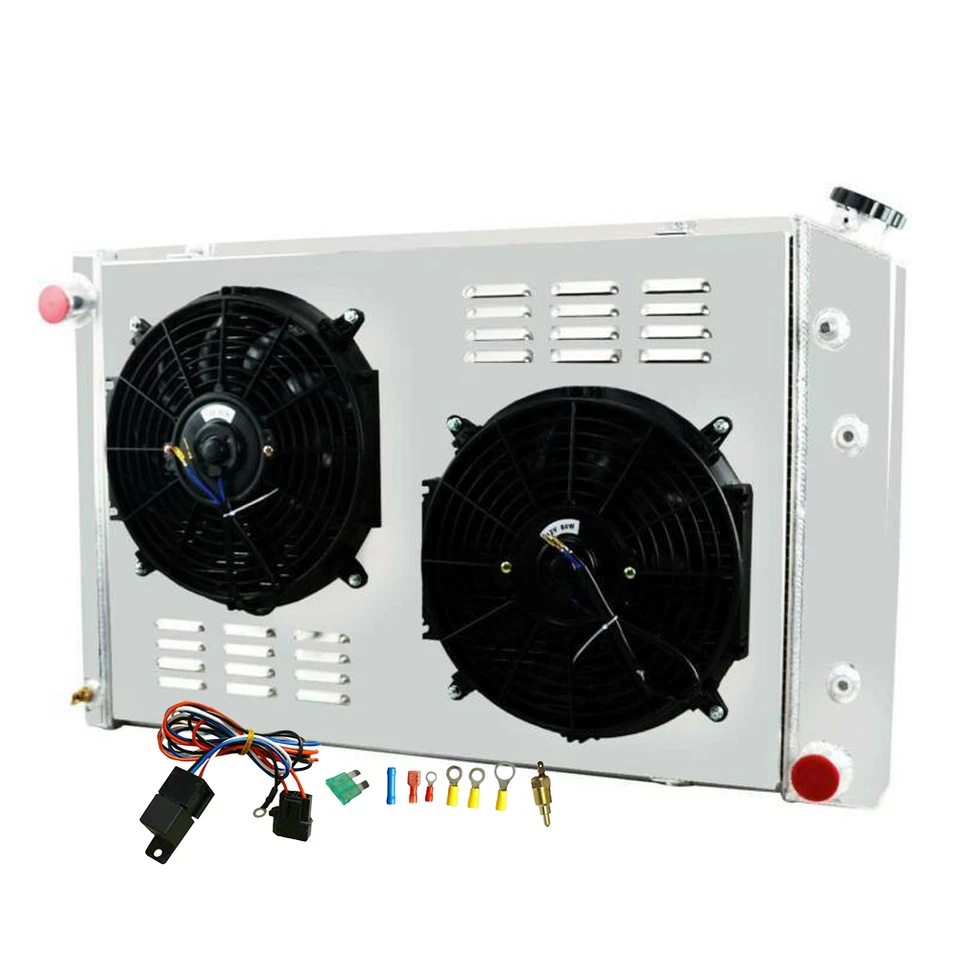 4 Row Radiator Electric Fan Shroud for 73-91 Chevy GMC C10 K20 30 1500 Suburban - Image 3 of 4