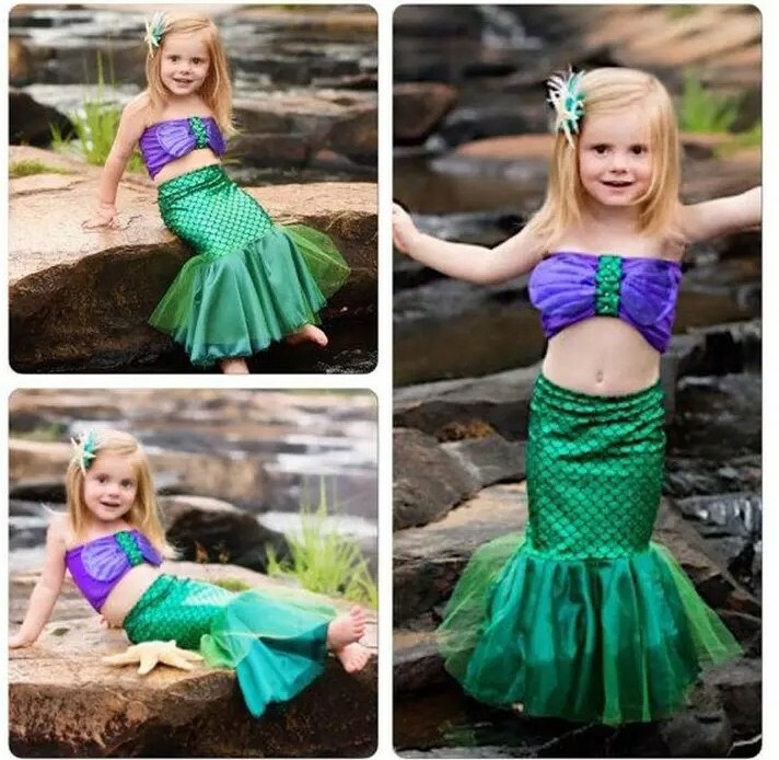 Disfraz La Sirenita Ariel Costume Disney Niño Sin Peluca