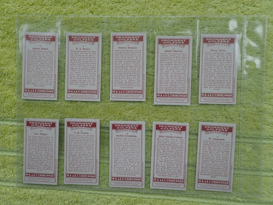 Churchman REPRO  Prominent Golfers SET OF 50 Cigarette Cards by Imperial 1989 - Image 3 of 4