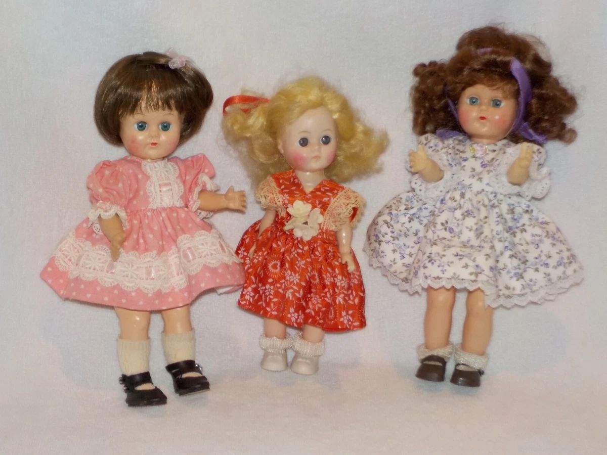 3 Small Vintage Hard Plastic Dolls Dressed 2