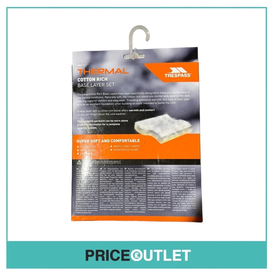 Trespass - Conjunto de Capa Base Rica de Algodón Térmico - Azul Marino - M/S Foto 2 de 2
