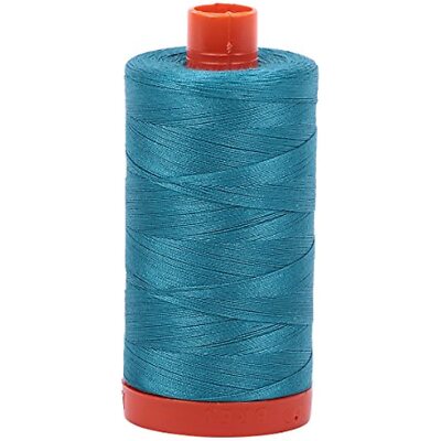 Aurifil A1050-4182 Mako Cotton Thread Solid 50wt 1422yds ,Dark Turquoise